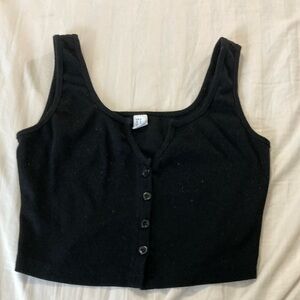 Black Button-Up Tank Top